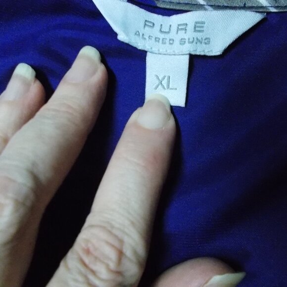 Alfred Sung Pure purple and gray striped dress in XL - Picture 5 of 5